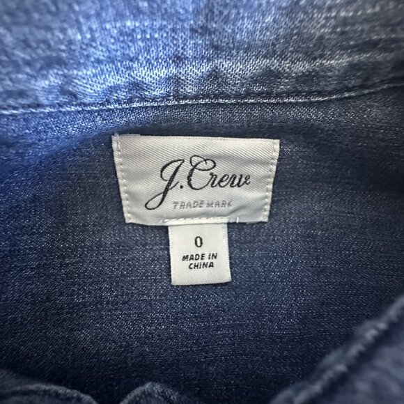 J Crew Shirt Womens 0 Blue Denim Western Pearl Snap L/S Cowgirl Rodeo G1394 - Picture 6 of 13